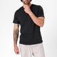 DELTA - חולצה קצרה צווארון וי CLASSIC FIT בצבע שחור - MASHBIR//365 - 1