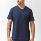DELTA - חולצה קצרה צווארון וי CLASSIC FIT בצבע כחול - MASHBIR//365 - 1
