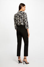 MORGAN - חולצה עם הדפס מנומר שחור לבן 3/4 - MASHBIR//365