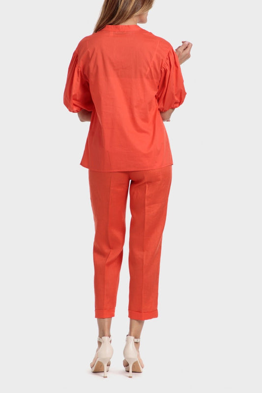 PUNT ROMA - חולצה עם שרוולים נפוחים בצבע כתום - MASHBIR//365