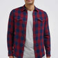 LEE - חולצה משבצות מכופתרת לגברים CLEAN WESTERN בצבע בורדו וכחול - MASHBIR//365 - 1