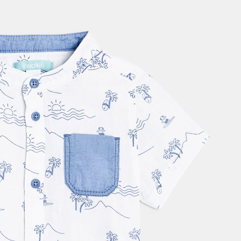 OBAIBI - חולצה מכופרת לילדים בצבע לבן - MASHBIR//365