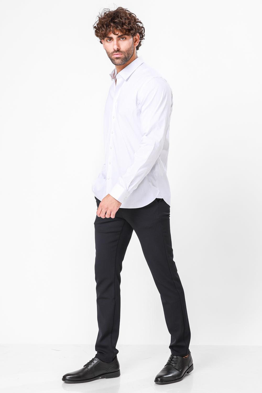 KENNETH COLE - חולצה מכופתרת צבע לבן עם נקודות - MASHBIR//365
