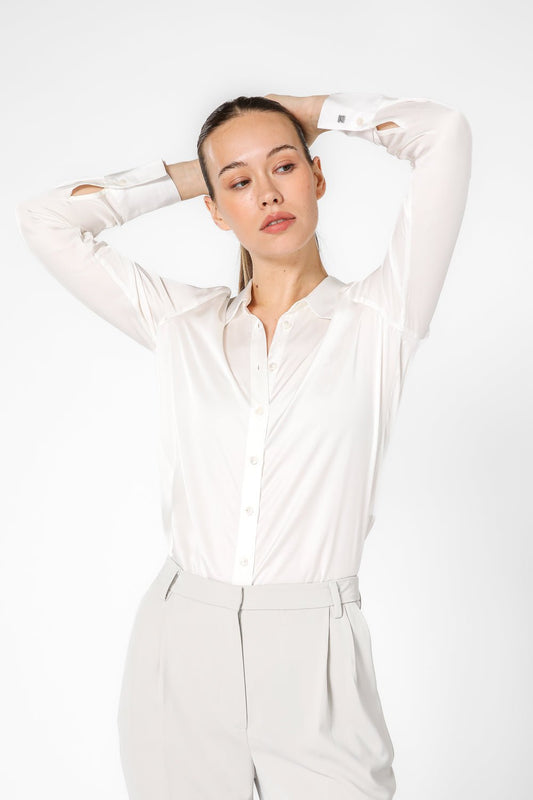 KENNETH COLE - חולצה מכופתרת בצבע לבן - MASHBIR//365