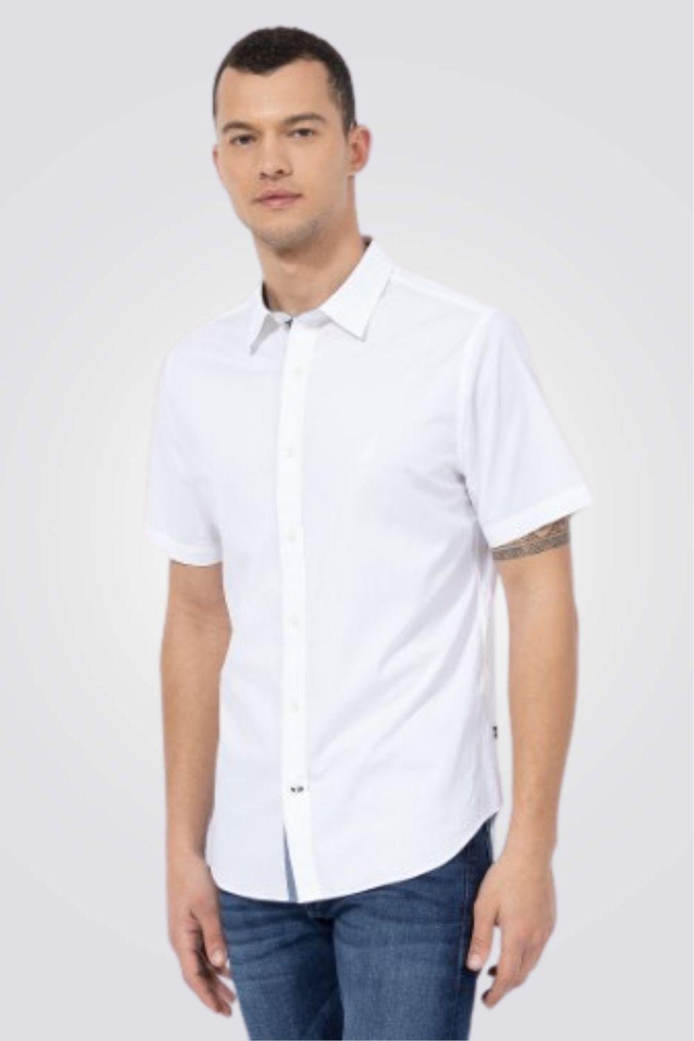 NAUTICA - חולצה מכופתרת בצבע לבן - MASHBIR//365