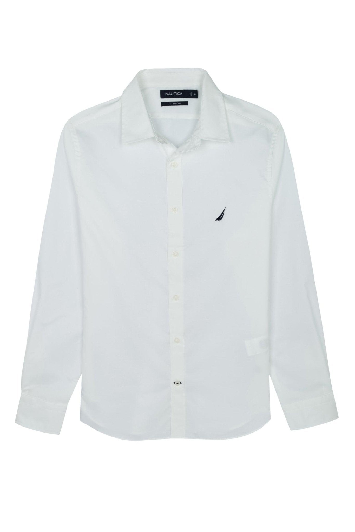 NAUTICA - חולצה מכופתרת בצבע לבן TAILORED FIT - MASHBIR//365