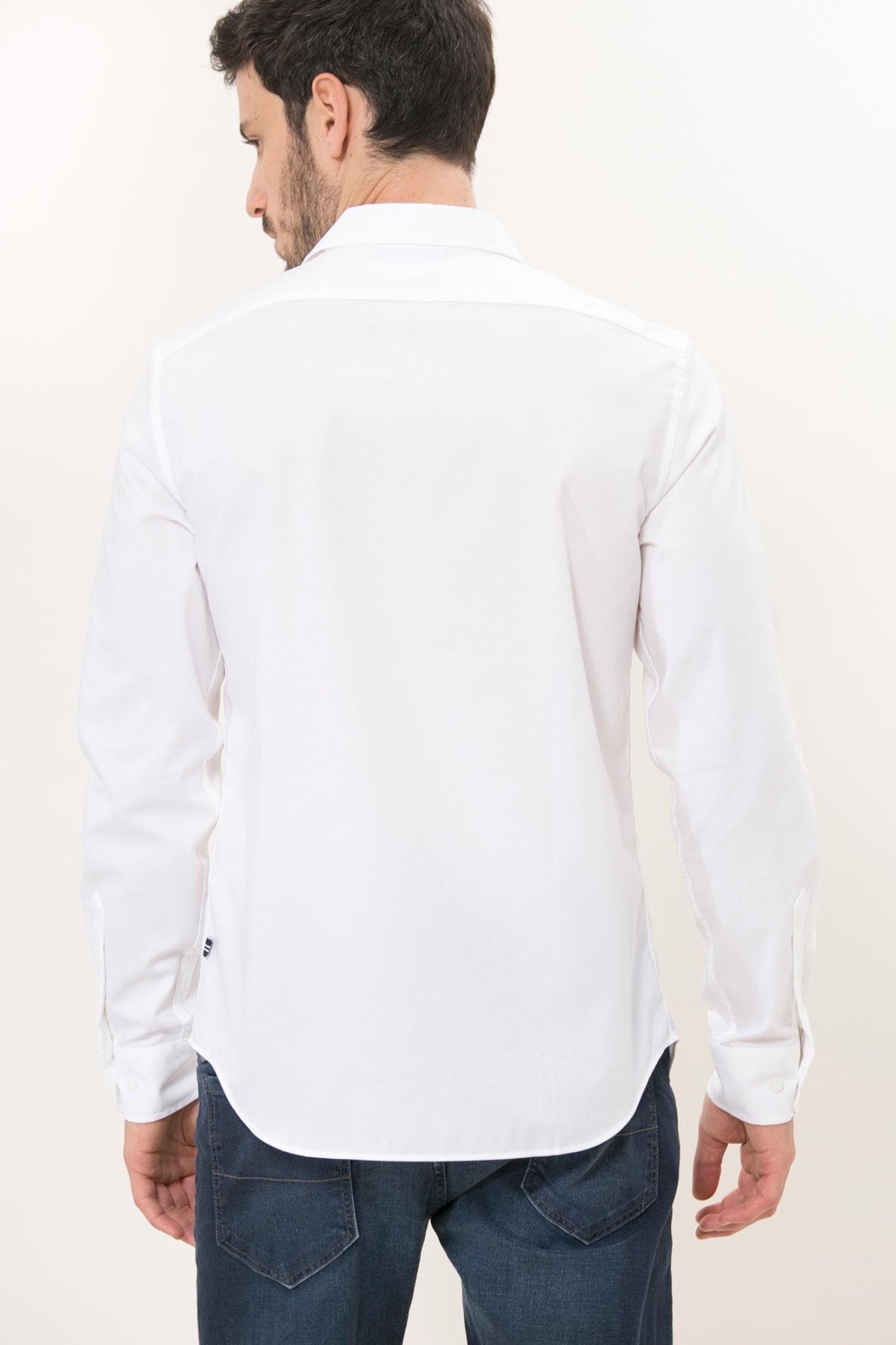 NAUTICA - חולצה מכופתרת בצבע לבן TAILORED FIT - MASHBIR//365