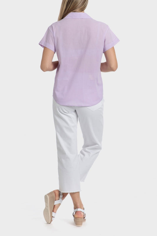 PUNT ROMA - חולצה מכופתרת בצבע סגול לילך - MASHBIR//365