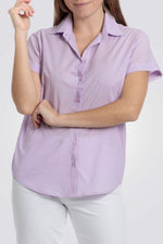 PUNT ROMA - חולצה מכופתרת בצבע סגול לילך - MASHBIR//365