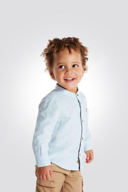 OBAIBI - חולצה מכופתרת בצבע תכלת לתינוקות - MASHBIR//365
