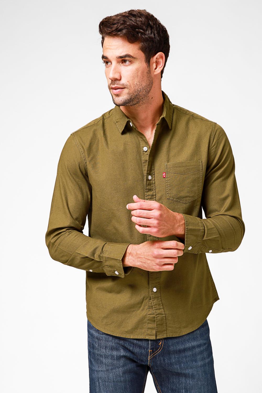 LEVI'S - חולצה מכופתרת בצבע זית - MASHBIR//365