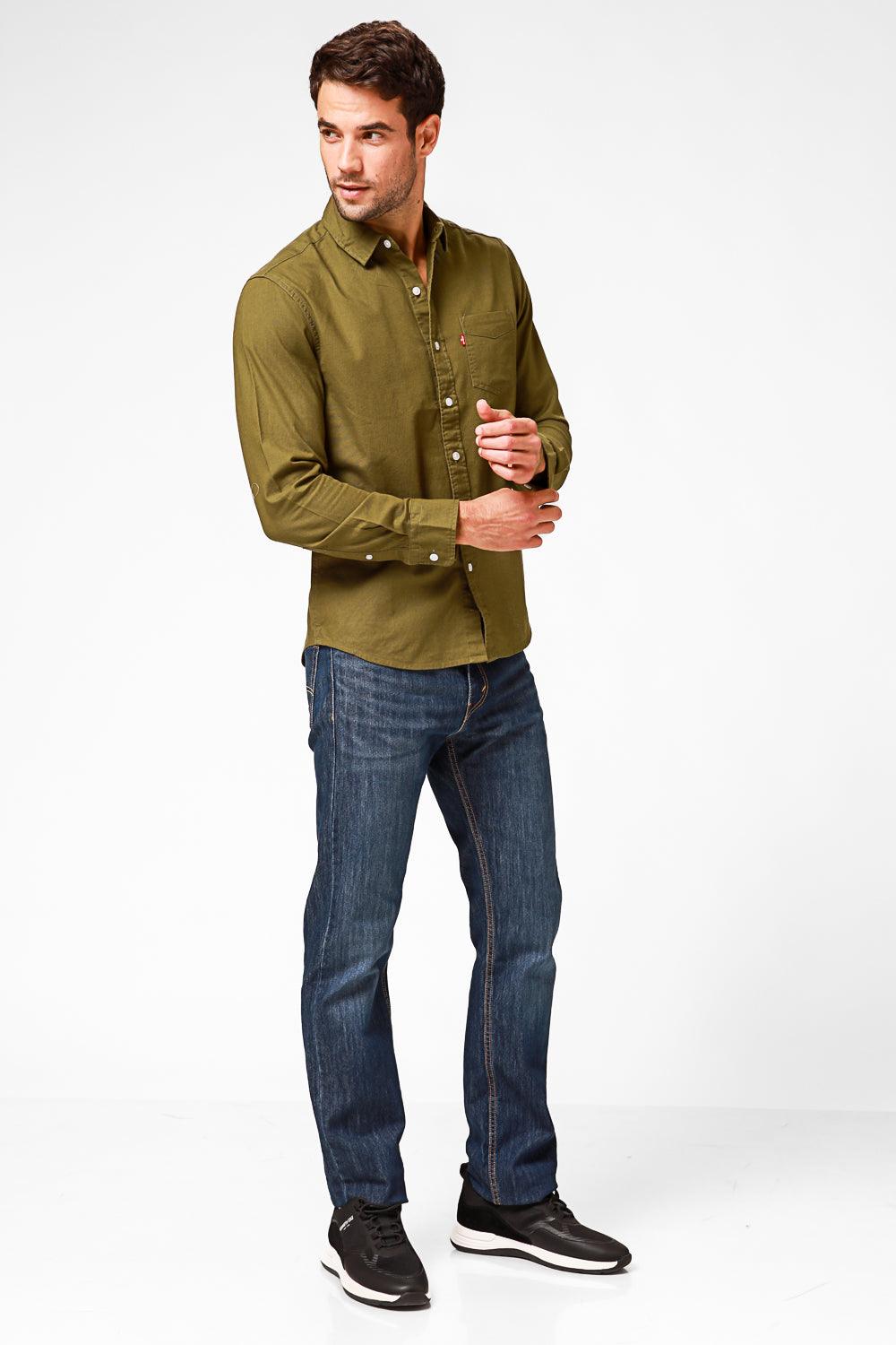 LEVI'S - חולצה מכופתרת בצבע זית - MASHBIR//365