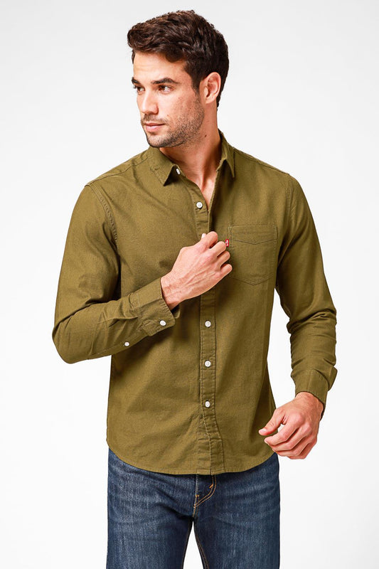 LEVI'S - חולצה מכופתרת בצבע זית - MASHBIR//365