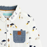 OBAIBI - חולצה מכופתרת בהדפס חיות לתינוקות - MASHBIR//365