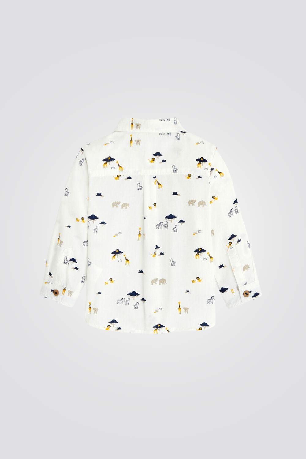 OBAIBI - חולצה מכופתרת בהדפס חיות לתינוקות - MASHBIR//365