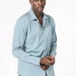 KENNETH COLE - חולצה מכופתרת במבוק לייקרה בצבע תכלת - MASHBIR//365 - 3