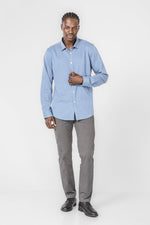 KENNETH COLE - חולצה מכופתרת במבוק לייקרה בצבע כחול - MASHBIR//365