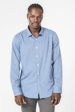 KENNETH COLE - חולצה מכופתרת במבוק לייקרה בצבע כחול - MASHBIR//365