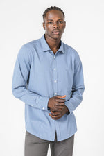 KENNETH COLE - חולצה מכופתרת במבוק לייקרה בצבע כחול - MASHBIR//365