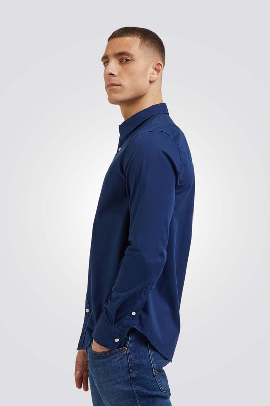 LEE - חולצה מכופתרת EMPEROR PATCH בצבע כחול - MASHBIR//365
