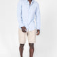 KENNETH COLE - חולצה מכופתרת פשתן בצבע תכלת - MASHBIR//365 - 3