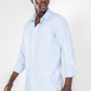KENNETH COLE - חולצה מכופתרת פשתן בצבע תכלת - MASHBIR//365 - 4