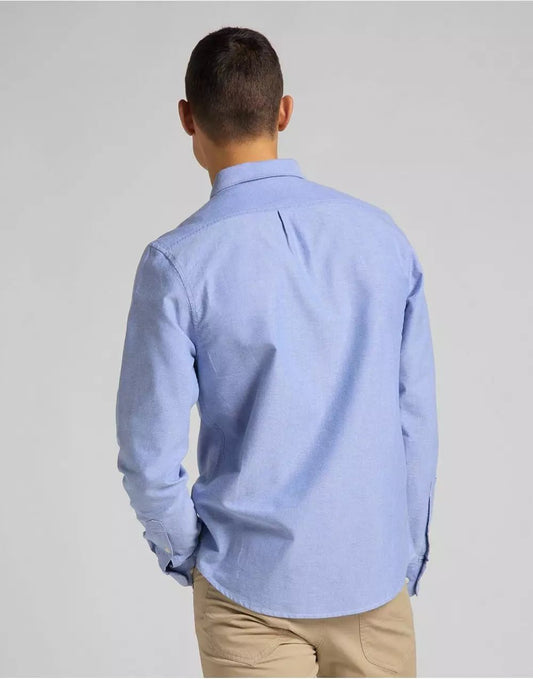 LEE - חולצה מכופתרת כיס בחזית בצבע תכלת - MASHBIR//365