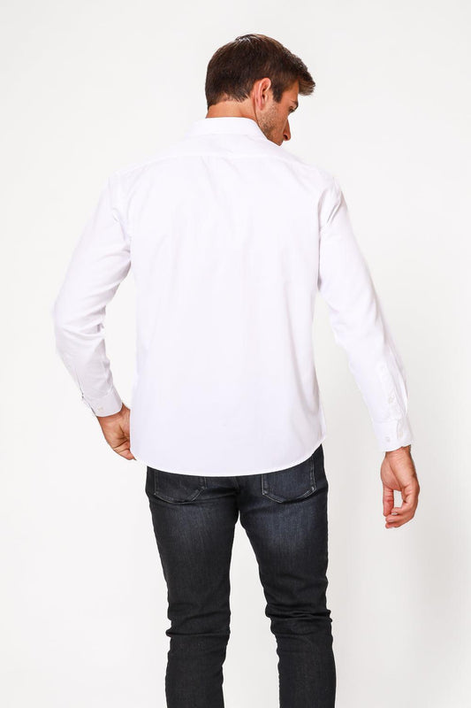 SCORCHER - חולצה מכופתרת לגבר בצבע לבן - MASHBIR//365