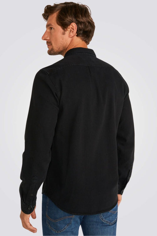 LEE - חולצה מכופתרת לגברים BUTTON DOWN בצבע שחור פחם - MASHBIR//365