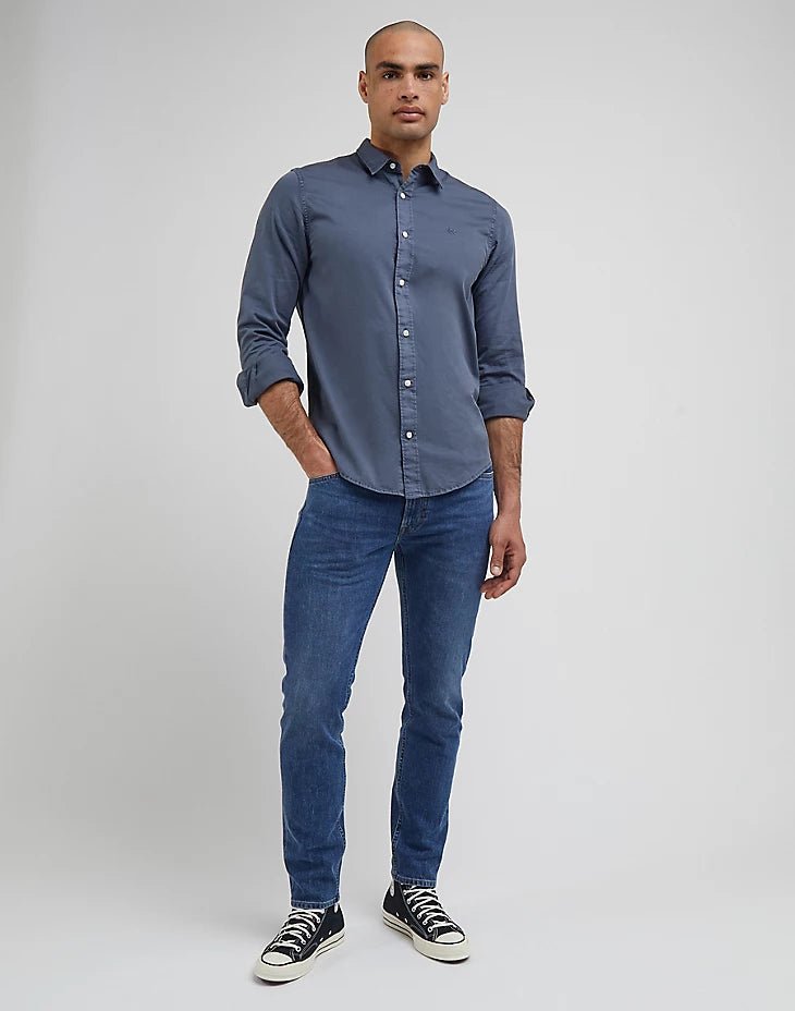 LEE - חולצה מכופתרת לגברים PATCH בצבע אפור - MASHBIR//365