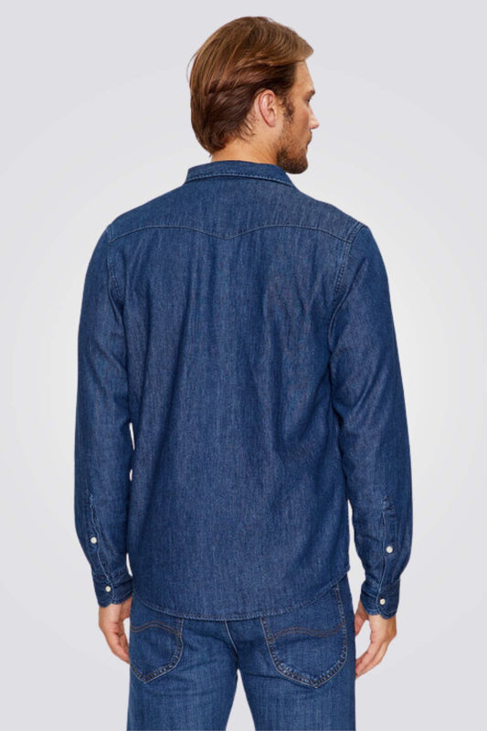 LEE - חולצה מכופתרת לגברים REGULAR WESTERN בצבע נייבי - MASHBIR//365