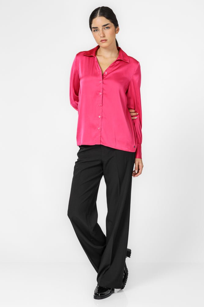 KENNETH COLE - חולצה מכופתרת לנשים בצבע ורוד - MASHBIR//365