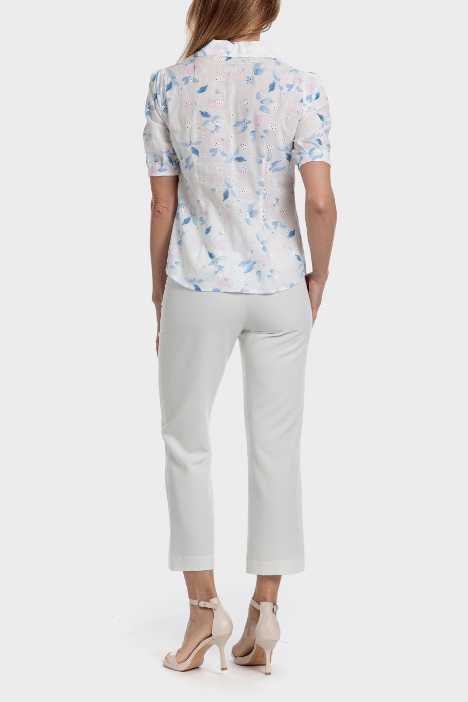 PUNT ROMA - חולצה מכופתרת עם הדפס בצבע לבן - MASHBIR//365