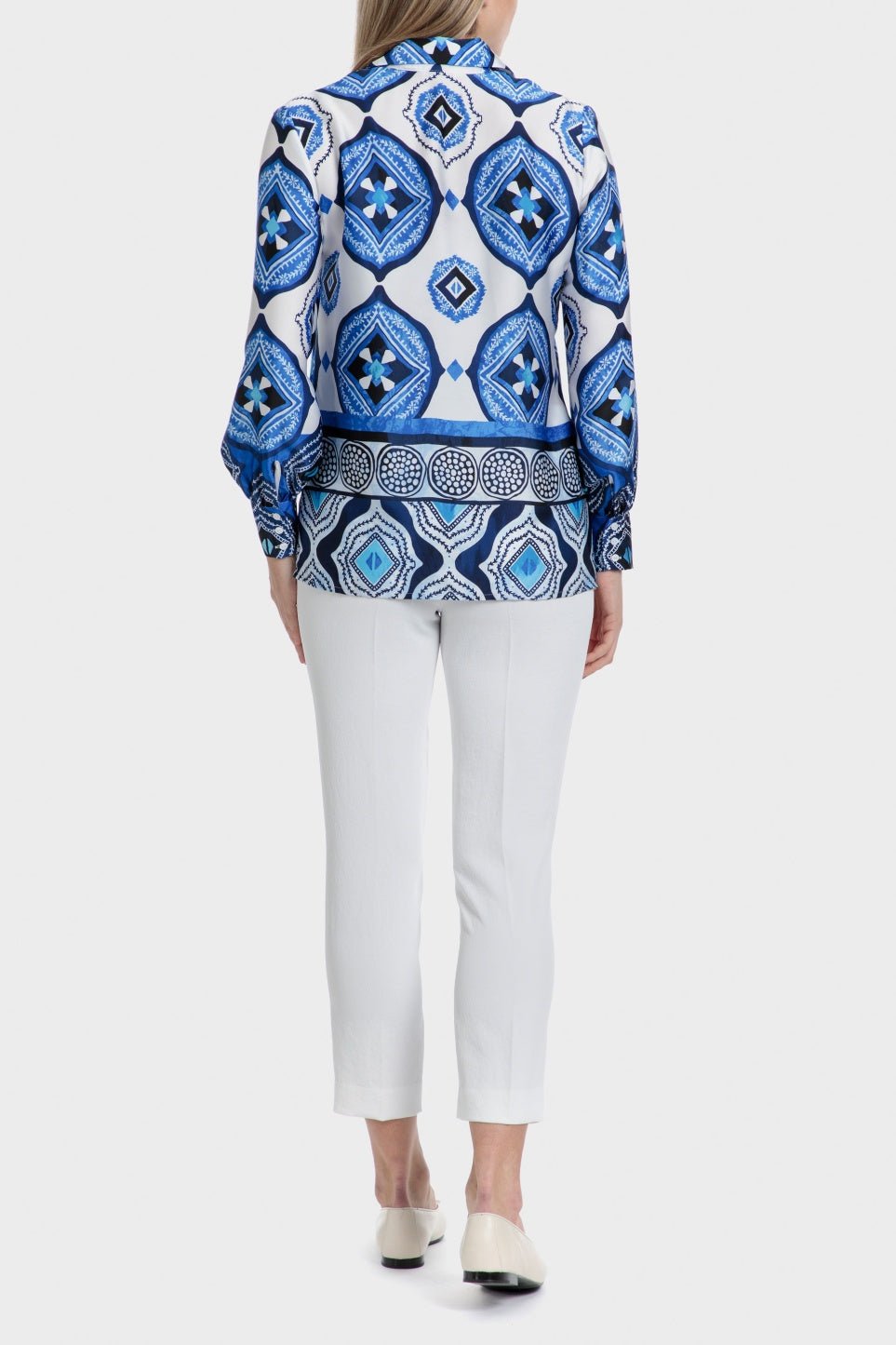 PUNT ROMA - חולצה מכופתרת עם הדפס בצבע כחול - MASHBIR//365