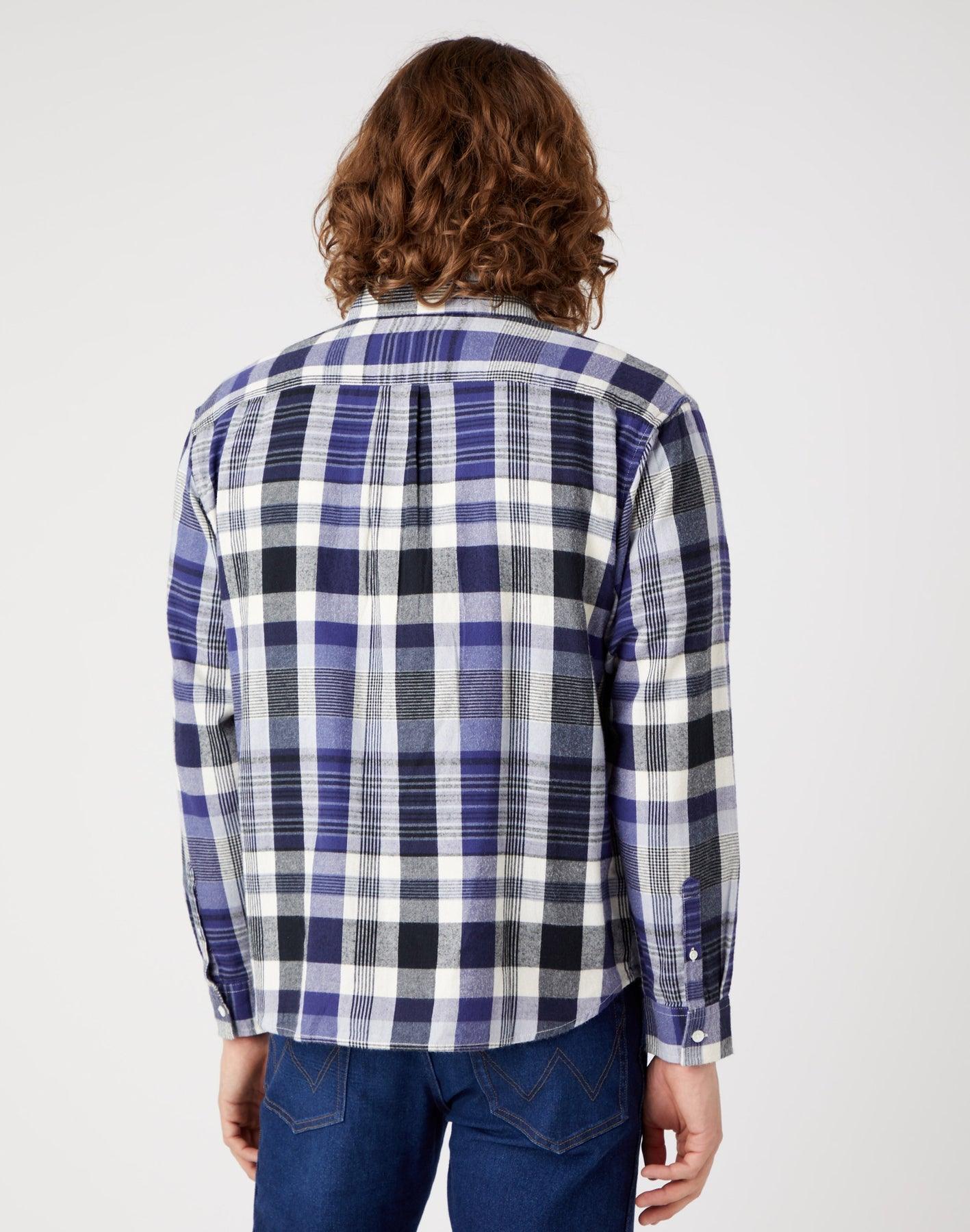 WRANGLER - חולצה מכופתרת משבצות בצבע כחול - MASHBIR//365