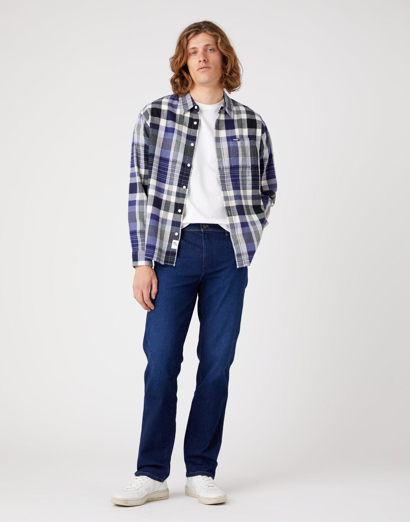 WRANGLER - חולצה מכופתרת משבצות בצבע כחול - MASHBIR//365