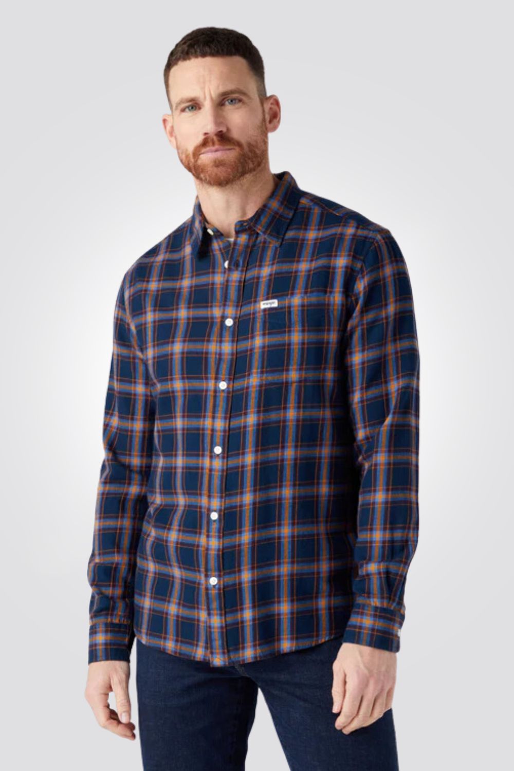 WRANGLER - חולצה מכופתרת משבצות בצבע כחול - MASHBIR//365