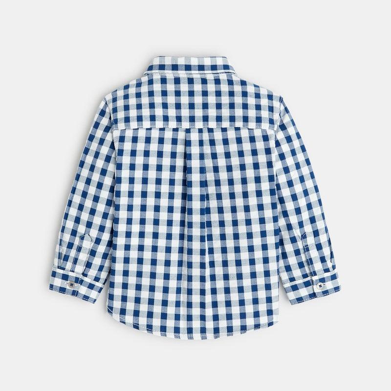 OBAIBI - חולצה מכופתרת משבצות לתינוקות בצבע כחול - MASHBIR//365