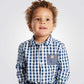 OBAIBI - חולצה מכופתרת משבצות לתינוקות בצבע כחול - MASHBIR//365 - 1