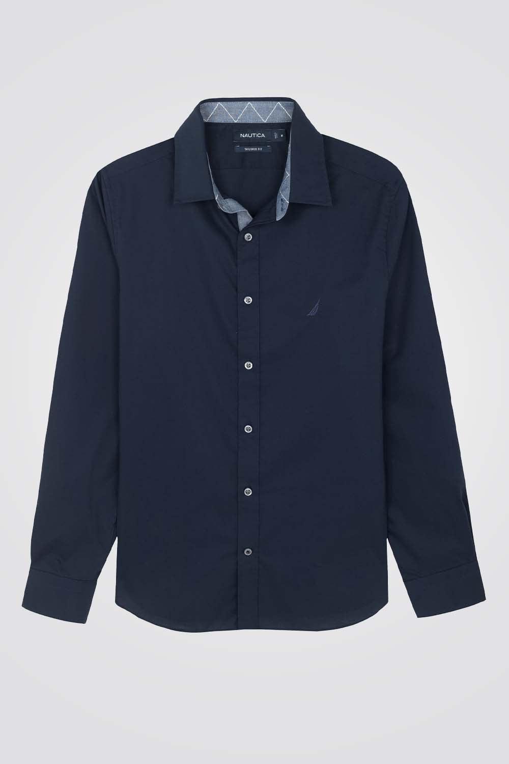 NAUTICA - חולצה מכופתרת נייבי TAILORED FIT - MASHBIR//365