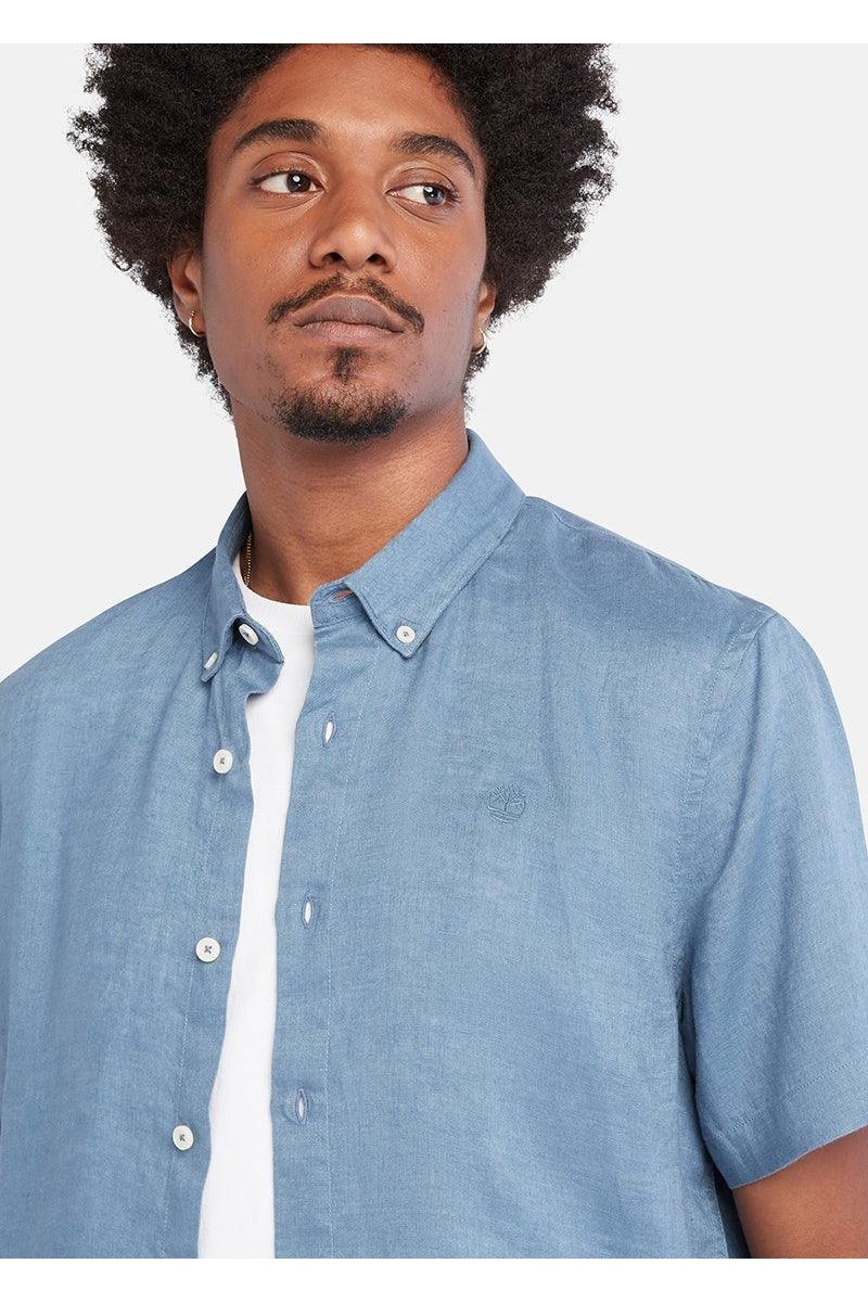 TIMBERLAND - חולצה מכופתרת RIVER LINEN בצבע תכלת - MASHBIR//365