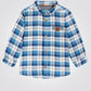 OBAIBI - חולצה מכופתרת שרוול ארוך משבצות כחול תכלת לבן - MASHBIR//365 - 3