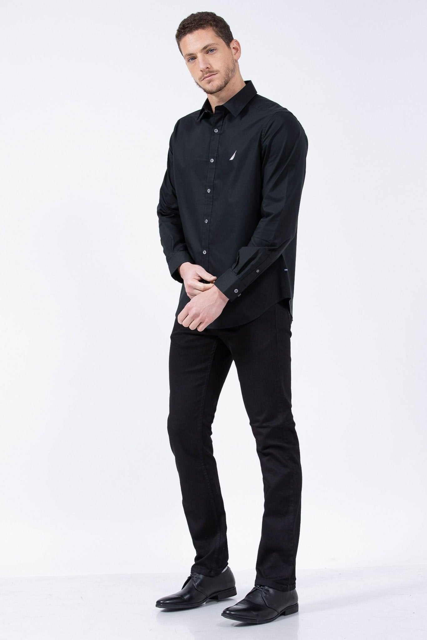 NAUTICA - חולצה מכופתרת שחור CLASSIC FIT - MASHBIR//365