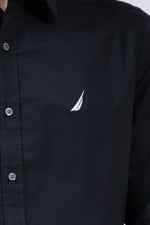 NAUTICA - חולצה מכופתרת שחור CLASSIC FIT - MASHBIR//365
