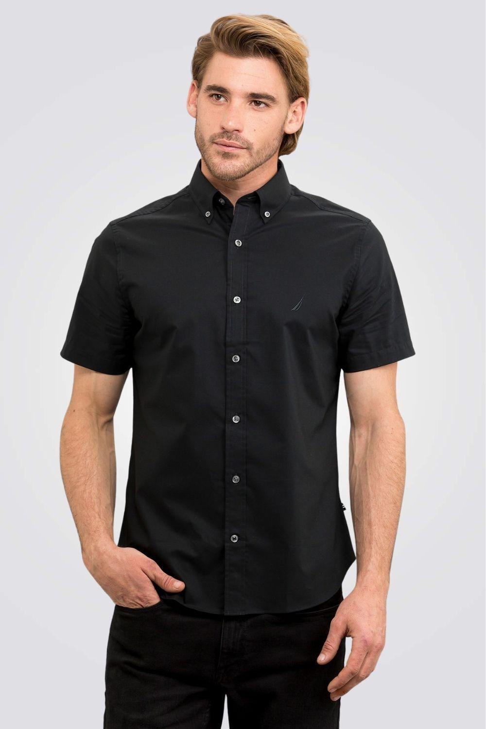 NAUTICA - חולצה מכופתרת שחורה - MASHBIR//365