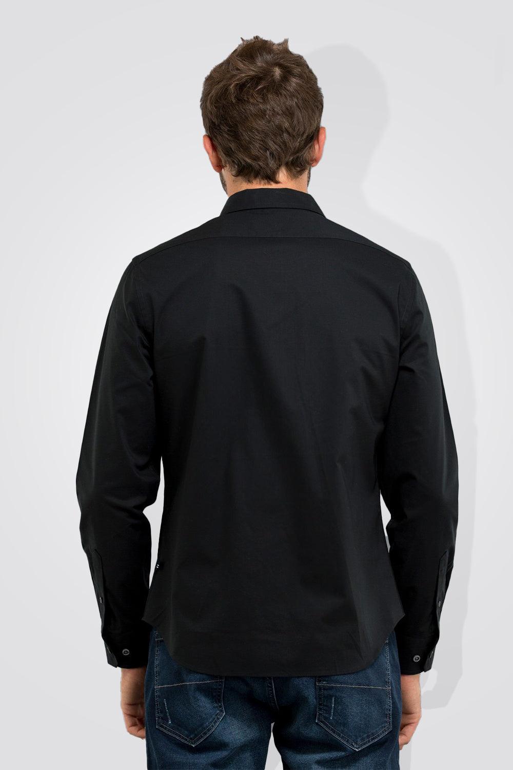 NAUTICA - חולצה מכופתרת שחורה TAILORED FIT - MASHBIR//365