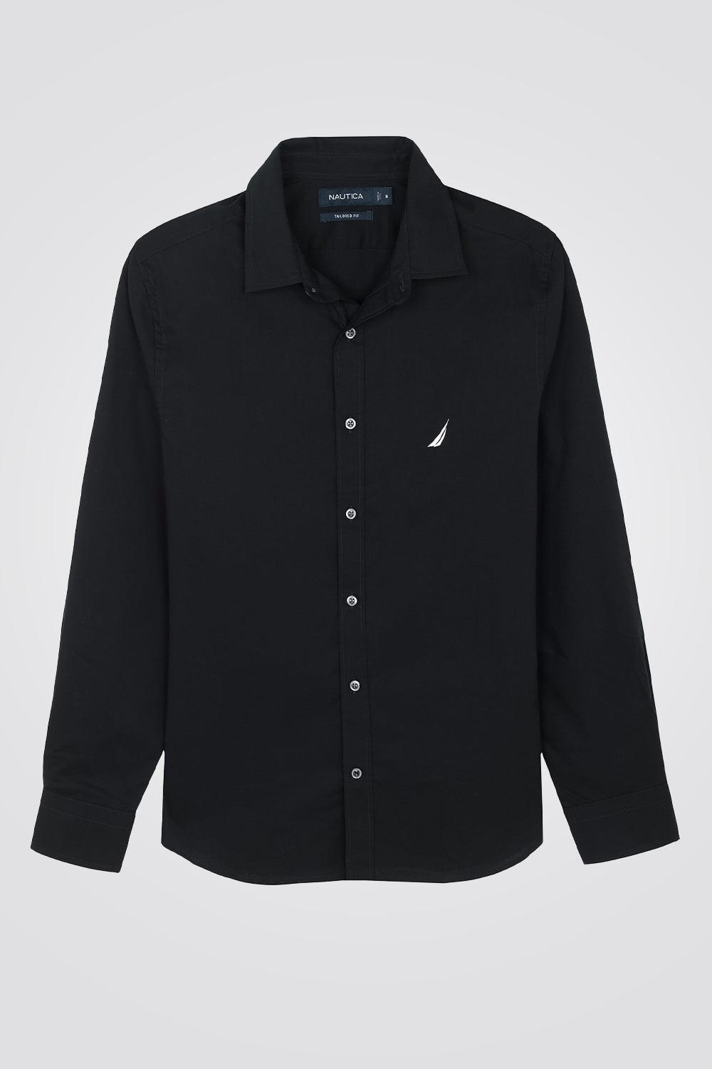 NAUTICA - חולצה מכופתרת שחורה TAILORED FIT - MASHBIR//365