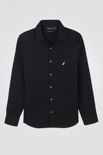 NAUTICA - חולצה מכופתרת שחורה TAILORED FIT - MASHBIR//365