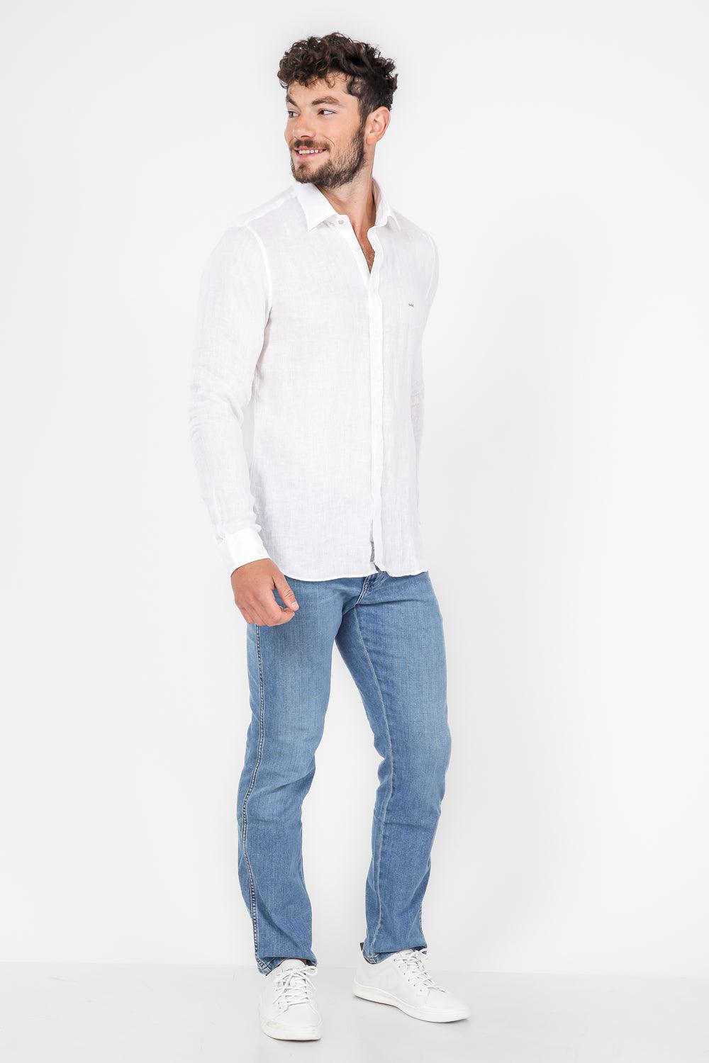 MICHAEL KORS - חולצה מכופתרת SLIM FIT בצבע לבן - MASHBIR//365