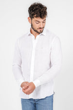 MICHAEL KORS - חולצה מכופתרת SLIM FIT בצבע לבן - MASHBIR//365